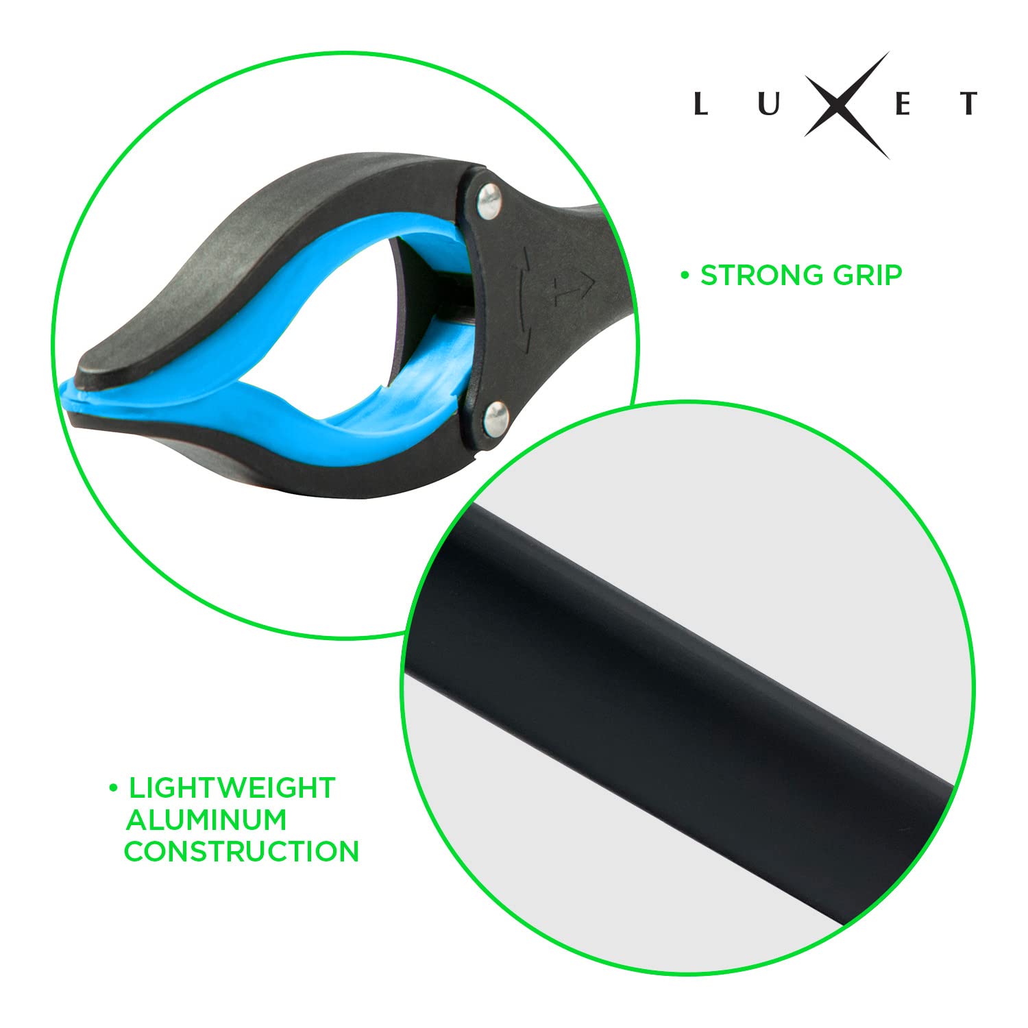 Luxet Greifzange – 2 Stück – Neueste Version lang, 81,3 cm, faltbarer Greifstab, starker Griff, magnetische Spitze, leicht, Müllgreifer, Krallengreifer, Greifwerkzeug, ältere Menschen, Blau