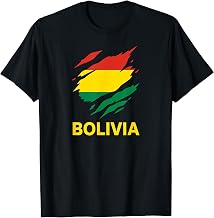 Cool Bolivia Text Design Bolivian Colors Torn Flag T-Shirt