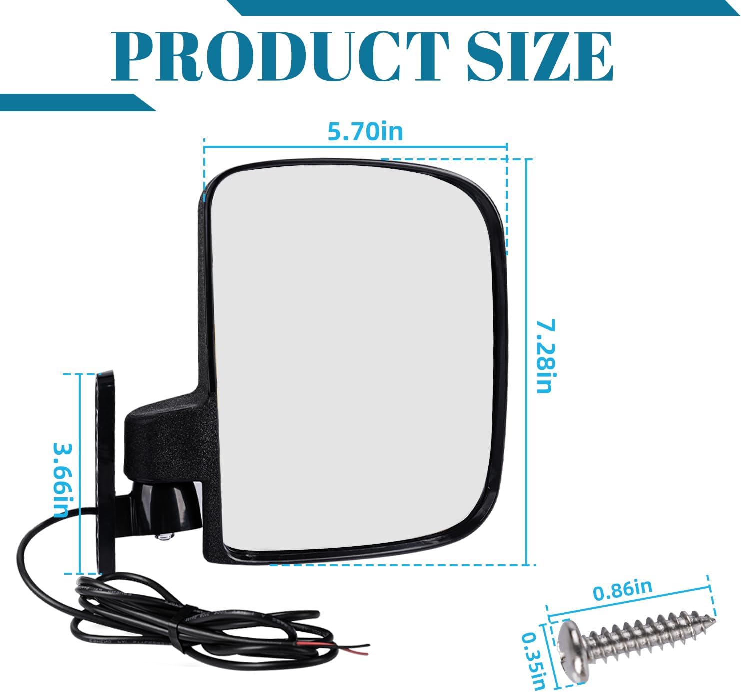 Universal Golf Cart Side Rear View Mirror, Golf Cart Rear Mirror with Turn Signal Light Suitable for Club Car EZGO Yamaha Side Mirrors