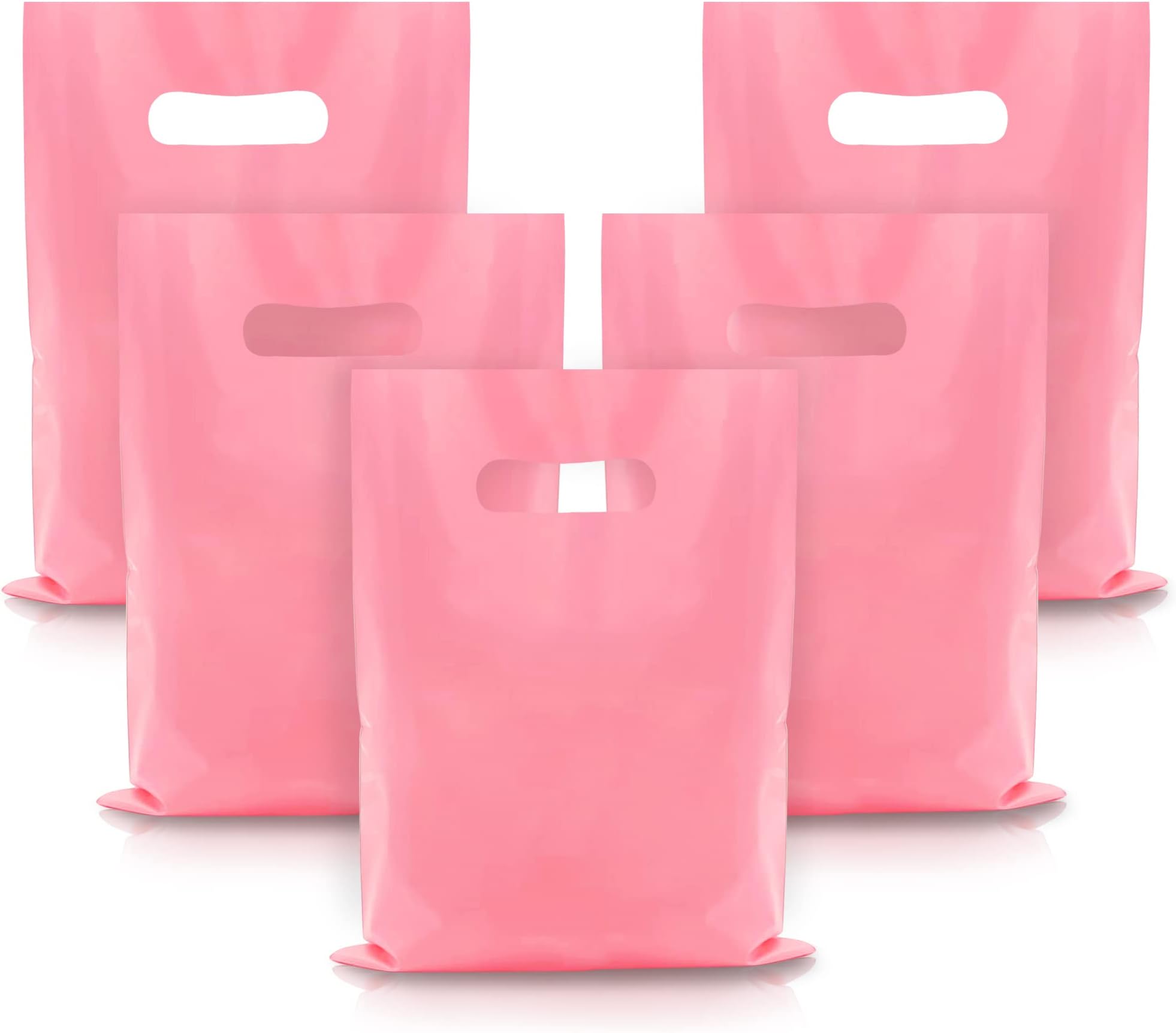 TOSPARTY 40PCS Pink Plastic Gift Bags Easter Candy Bag Die Cut Plastic Bags are Sturdy Party Assorted Easter Gift Bag