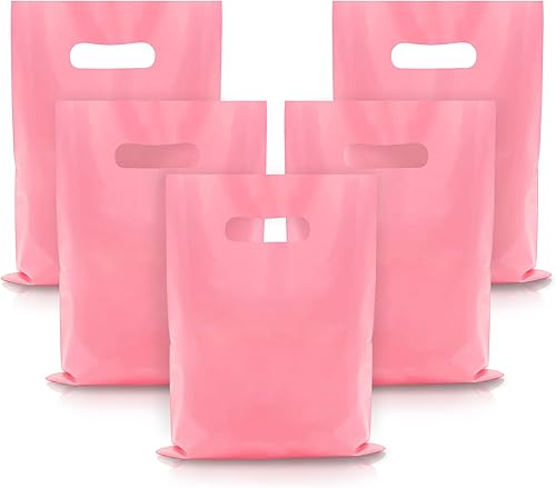 TOSPARTY 40 bolsas de regalo de plástico rosa, bolsas de dulces, bolsas de plástico troqueladas, resistentes y duraderas, bolsas de plástico TOSPARTY 40 bolsas de regalo de plástico rosa, bolsas de dulces, bolsas de plástico troqueladas, resistentes y duraderas, bolsas de plástico