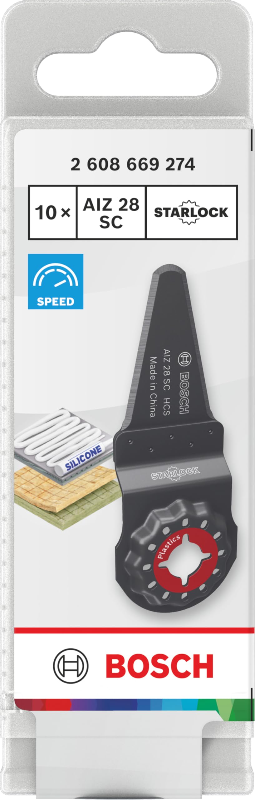 Bosch 10x Couteau à mastic AIZ 28 SC (pour Silicone, Laine minérale, Largeur mm, Professional Accessoire Outil multifonction)