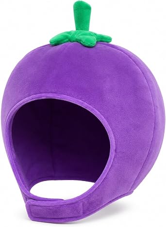 LUOZZY Funny Eggplant Plush Hat Costume Party Photo Prop Carnival Headgear