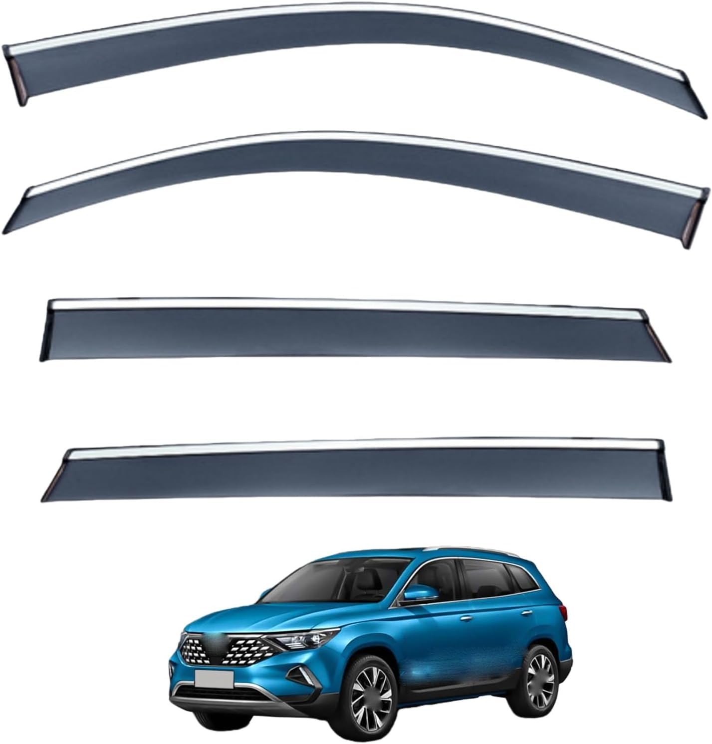 nwsplmy Wind Deflectors for Volkswagen Jetta VS7 MK1 2020-2024, Rain Guards Window Visors, 4-Piece, Protects Against Fading & Cracks