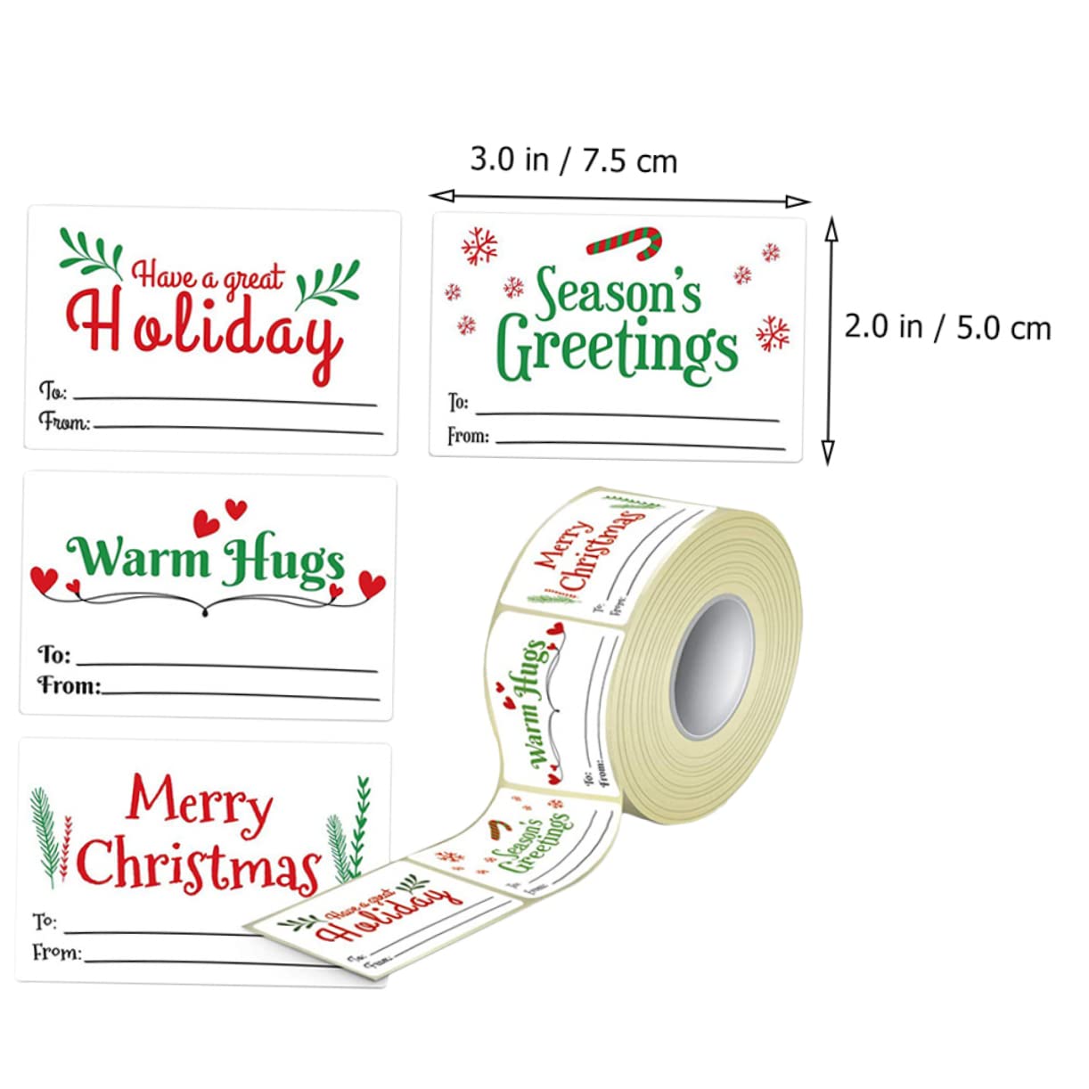 NUOBESTY 3rollen Kraftpapier Weihnachtsaufkleber Selbstklebende Geschenkanhänger Für Weihnachtsfeiern Und Dekorationen Für Weihnachtsgeschenke Und Partys