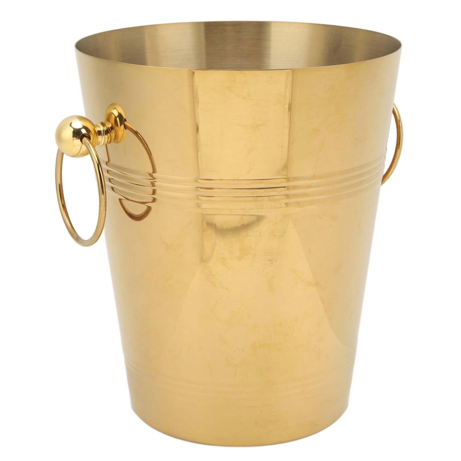 Secchiello per il Ghiaccio in Acciaio Inossidabile con Doppi Manici e Finitura Lucida per Birra, Champagne, Soda, Refrigeratore per Vino di Grande capacità (L)