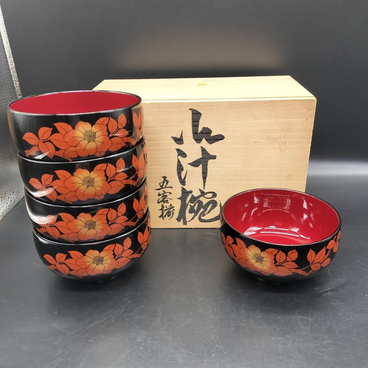 佐藤阡朗作　大朱椀　４客　希少 佐藤阡朗作 大朱椀 4客 希少 - メルカリ