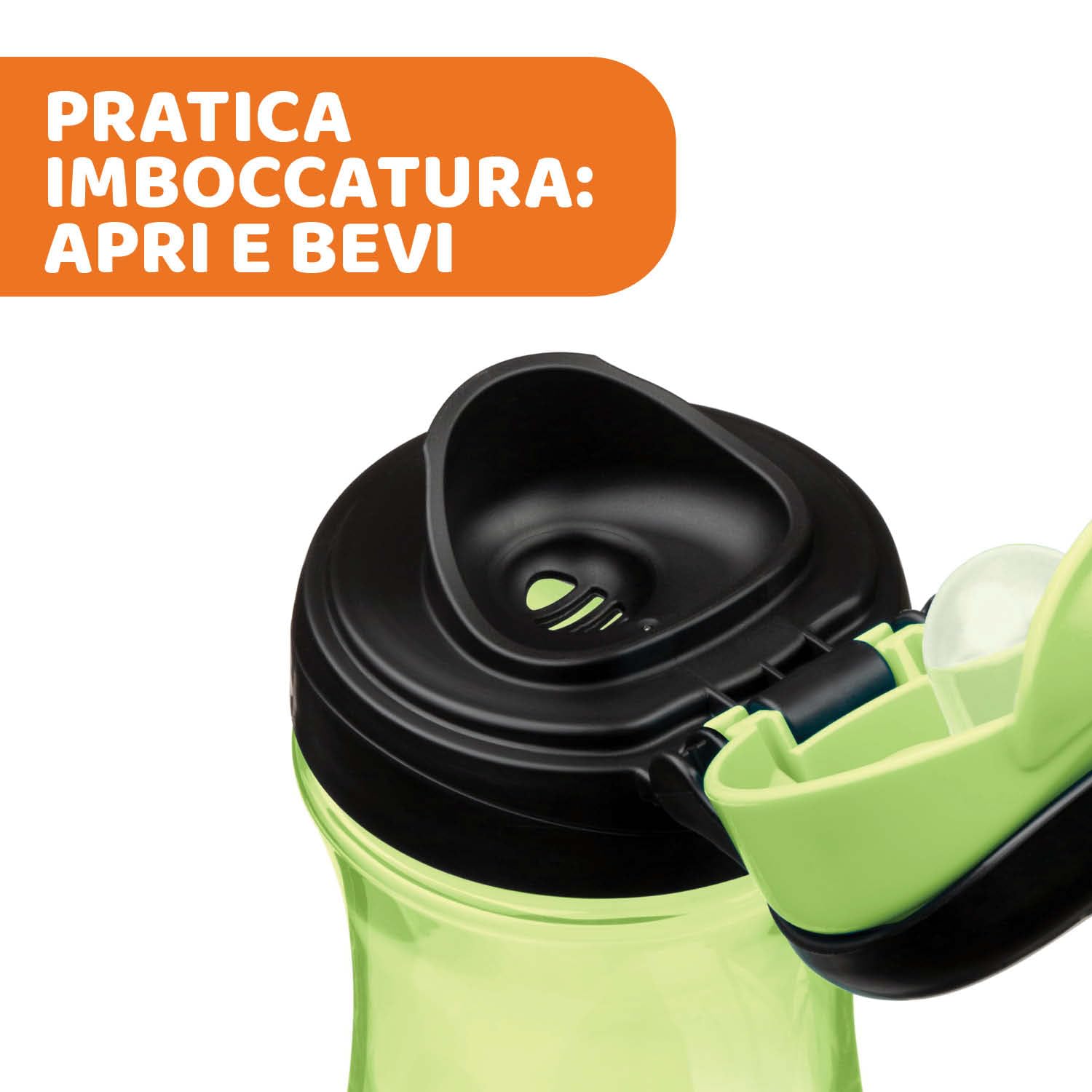 Chicco Travel Cup, Tazza per Bambini 2 Anni, Pratica Apertura, Beccuccio Integrato, Chiusura Ermetica, Facile da Trasportare, Capacità 350 ml, Verde