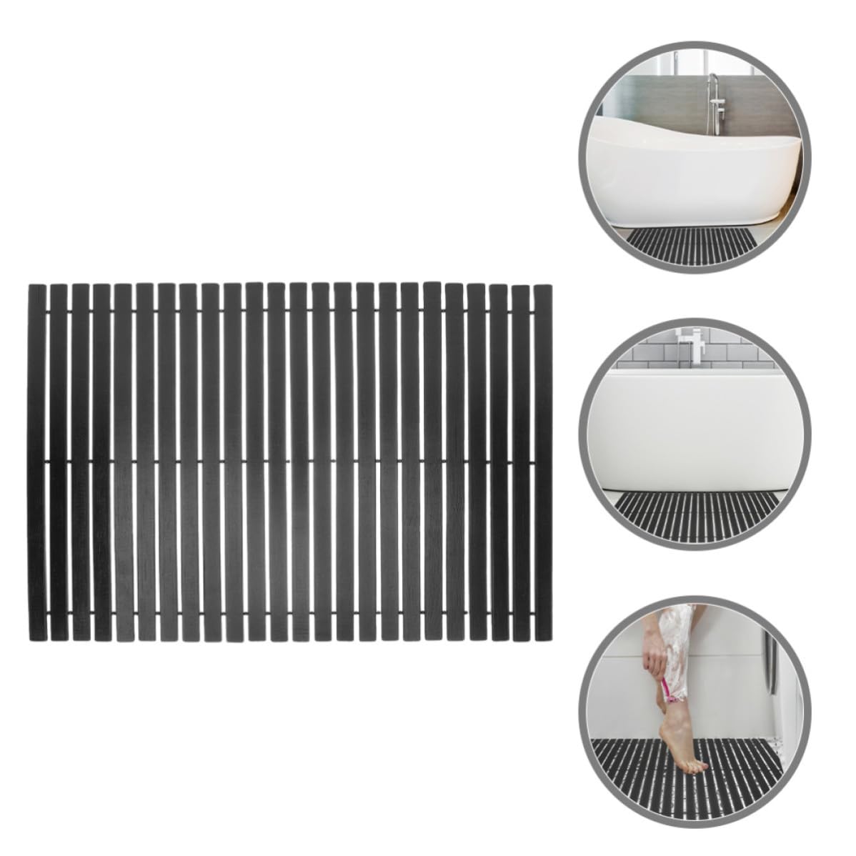 Alfombra Resistente al Desgaste Antideslizante de Bambú para Baño y Ducha Diseño Natural, Adecuado para Cuarto de Baño y Dormitorio