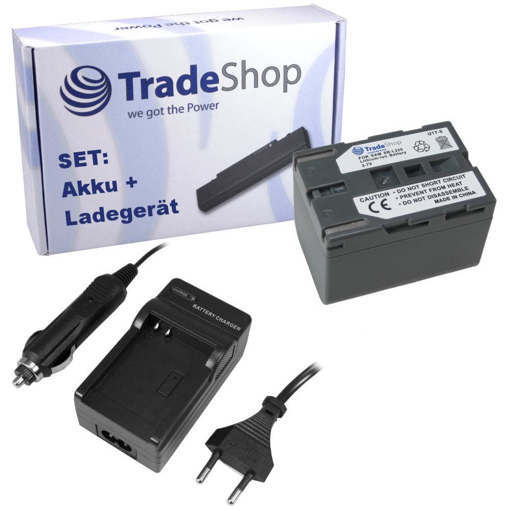 Set Batteria Li-Ion + Caricabatteria Da Auto Per Videocamere JVC - Sostituisce BN-VF707/714/733