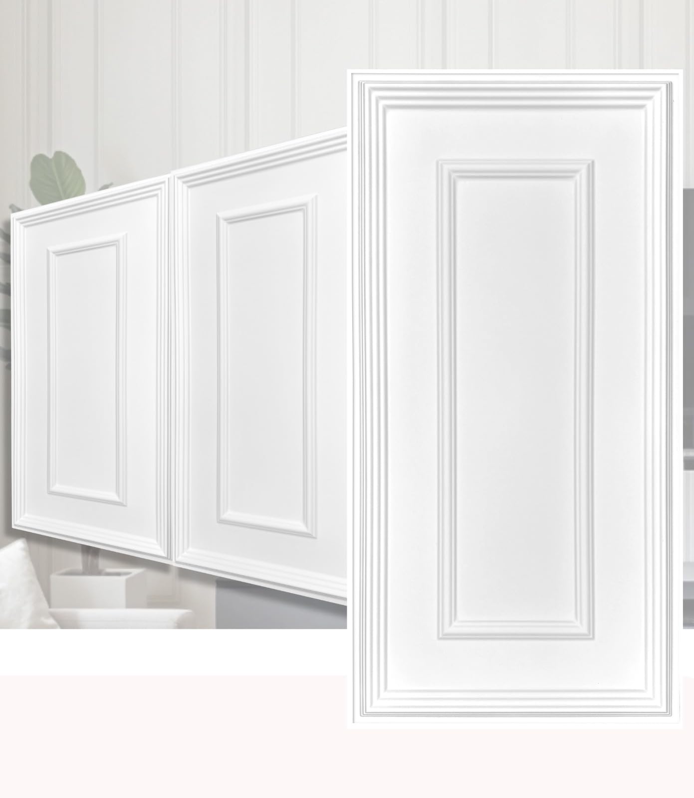 3D Wandpaneele Kunststoff PVC 100x50cm – Italienisches Design – Klassische Zierleistenoptik, Wasserfest, Moderne Rahmen Wandverkleidung für Wohnzimmer, Schlafzimmer & Flur (Weiß TD100) 20 Stück