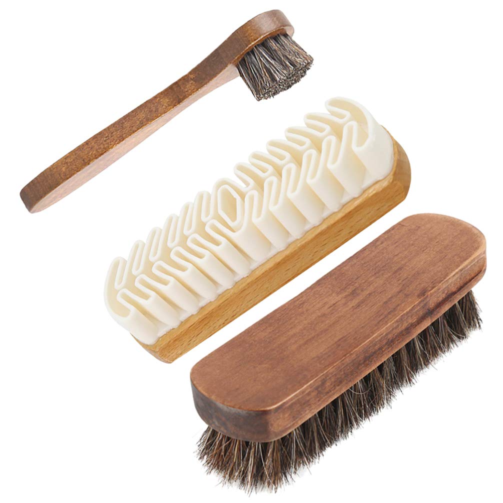 HealiftyHealifty 3pcs Shoe Brush Kit Shoe Cleaning Brush Polishing Brush Cream Brushes for Women Men Leather Shoes Boot