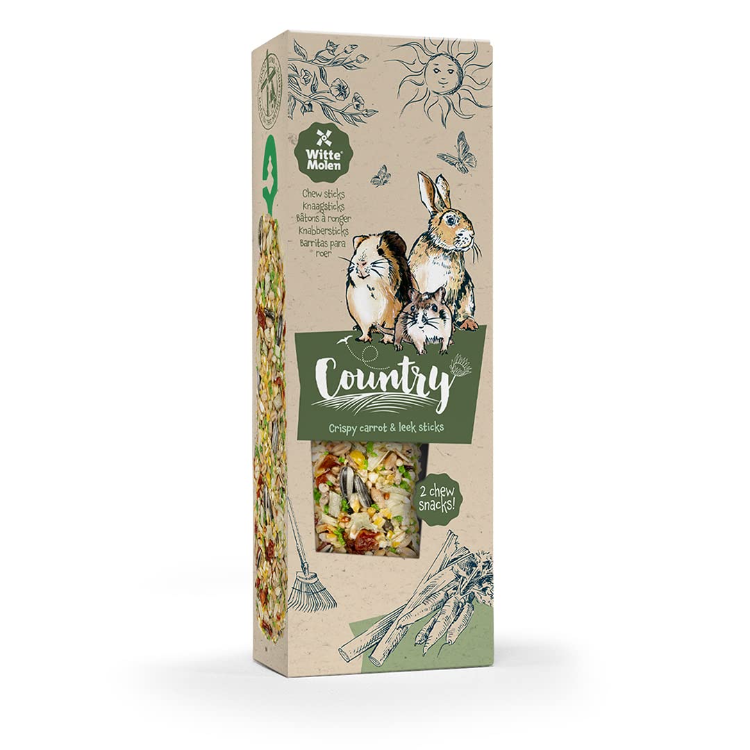 Witte Molen Country Nagerstäbchen Karotte & Lauch 110 G | Leckerbissen Für Kaninchen, Hamster & Nagetiere