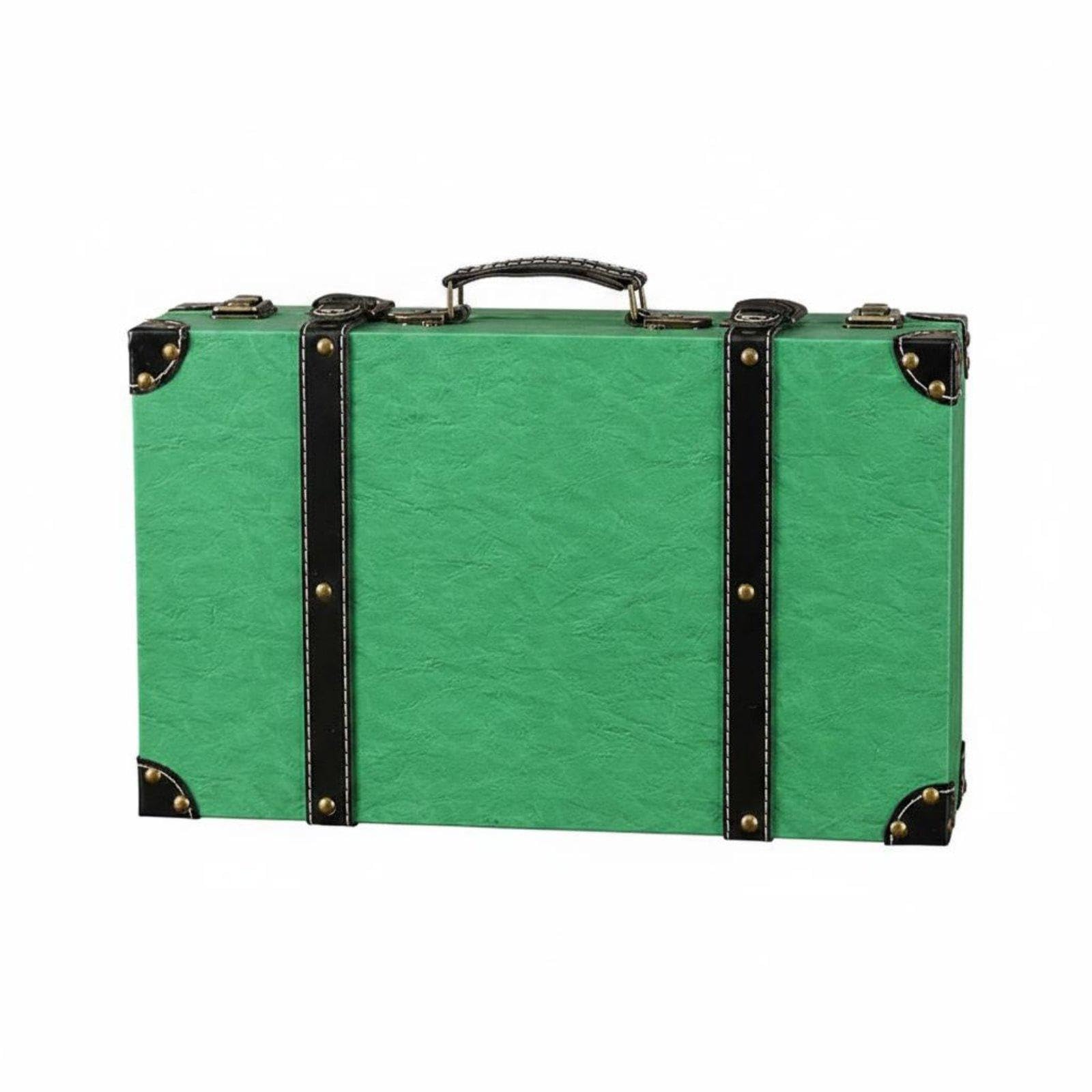 Meadawgs®3 Pieces Vintage Suitcase Set Photo Prop Retro Leather Trunk Set Multipurpose Vintage Suitcase Box for Shop Window, Bedroom 1120M Peacock B L|Travel|Vintage Luggage & Travel Accs-image-18