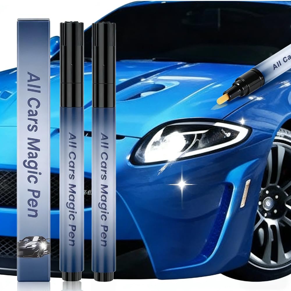 Magic Car Scratch Removal Pen - Auto Scratch Repair Pen Car Paint Repair Pens Quick Fix Clear Coat Scratch Repair Tool for Minor Scratches Touch Up Surface Restoration for Vehicle Exterior (2 Pcs)