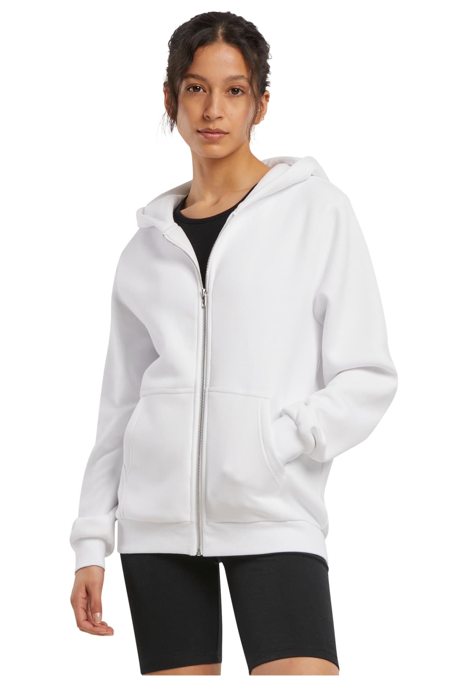 Build Your Brand By290-ladies Fluffy Zip Hoody Hooded Sweatshirt Mujer (Pack de 1)