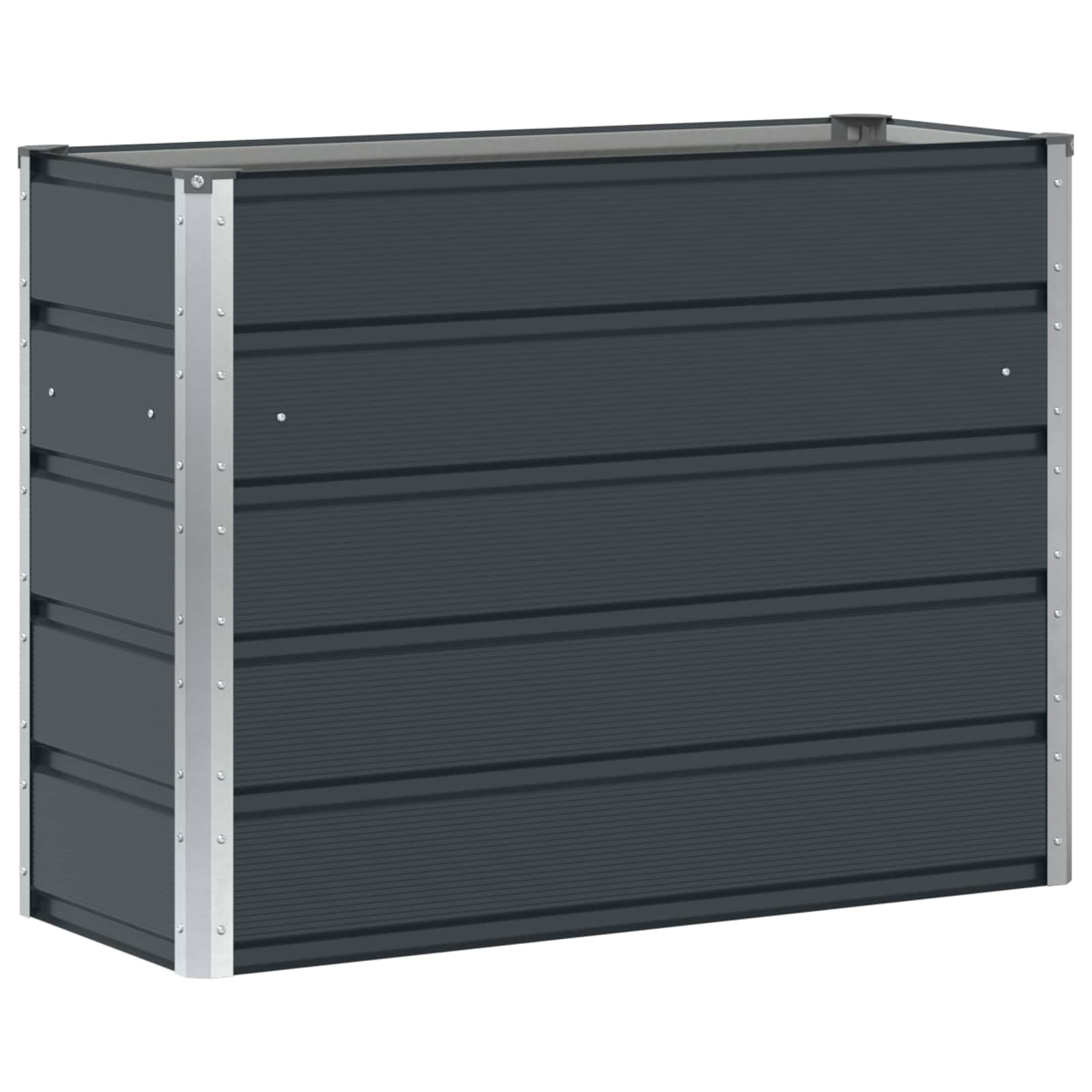 Pflanzkübel Anthrazit 100 x 40 x 75 cm - Großer Blumenkübel aus Stahl für Garten, Terrasse und Balkon - Modernes Pflanzgefäß in Metall-Optik für Innen und Außen