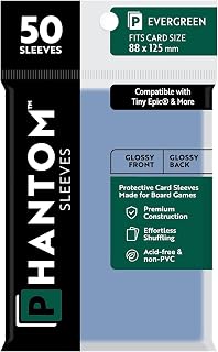 Phantom Sleeves: Gloss/Gloss: Tiny Epic + (Size: Evergreen) - 50 Count - Acid-Free & Non-PVC - Made by Capstone Games
