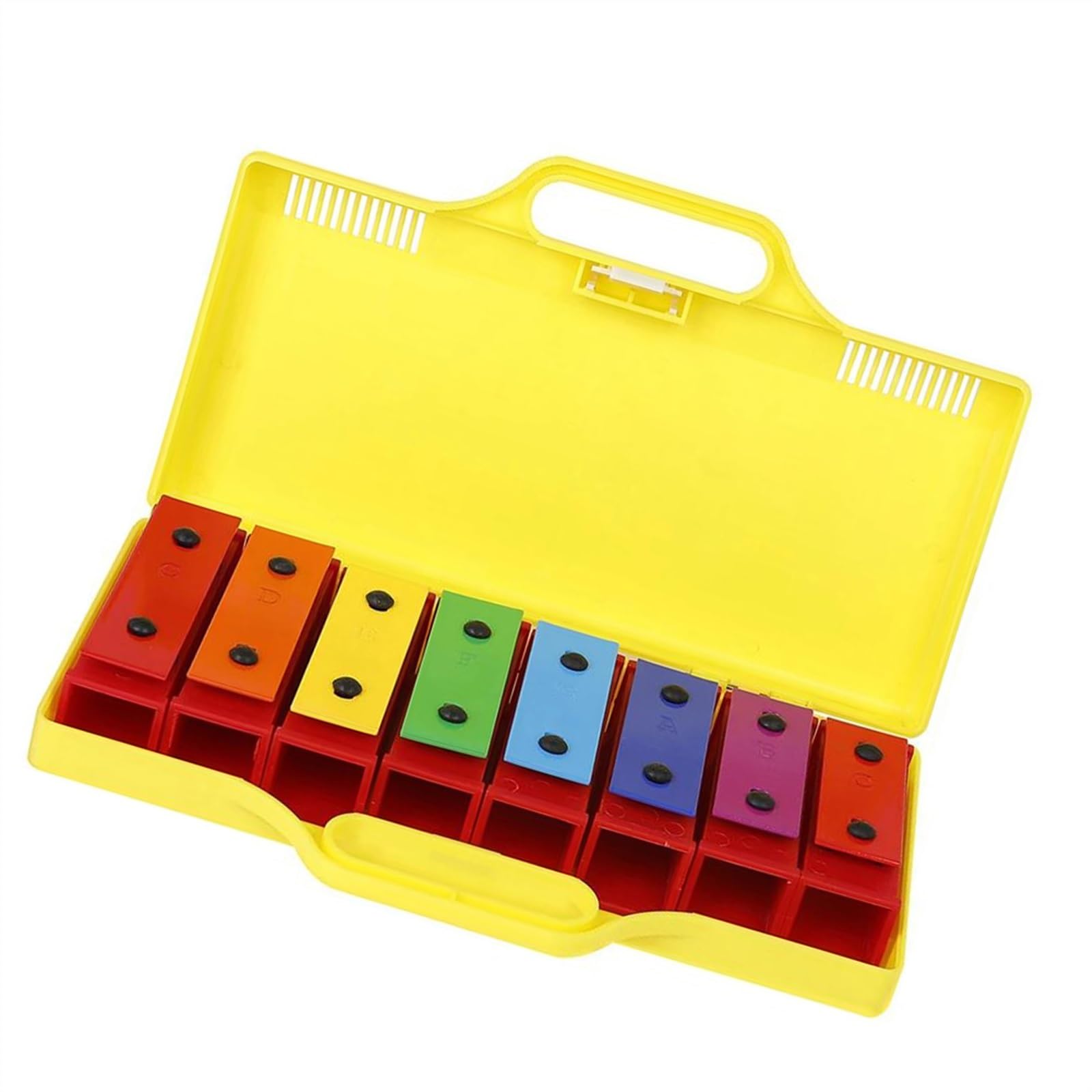Xilofono A 8 Note Glockenspiel Colorato Rimovibile Placche Metalliche Color Arcobaleno Risonatore Strumento A Percussione Musicale