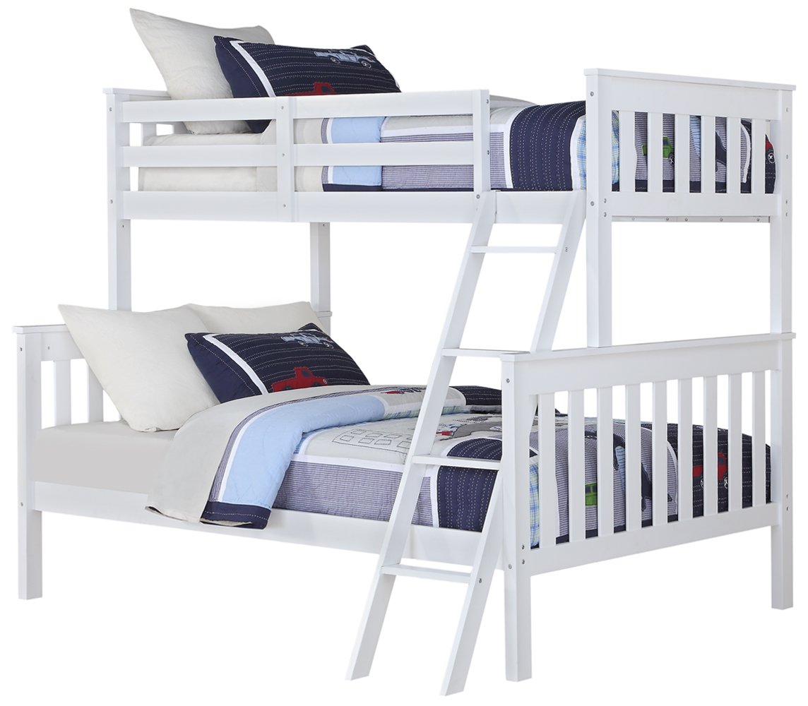 Angel Line Brandon Twin Over Full Bunk Bed, White