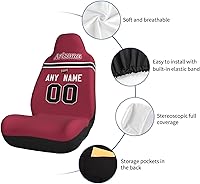 Vista 6 de Fundas de asiento de coche de fútbol personalizadas, accesorios personalizados para automóvil, regalos de Arizona con nombre y número, funda