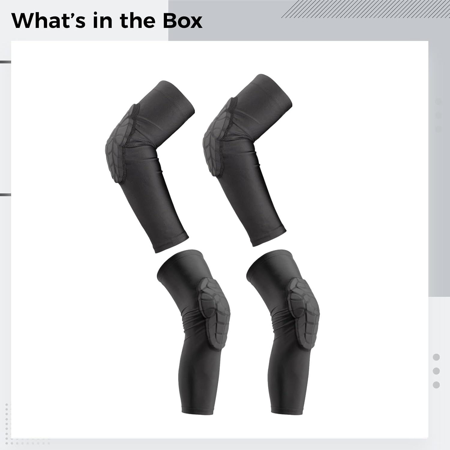 M, Youth Football Knee Pads, Cycling and Running Protection Black Knee and Elbow Pads Set for Breathable Eva Cushioning