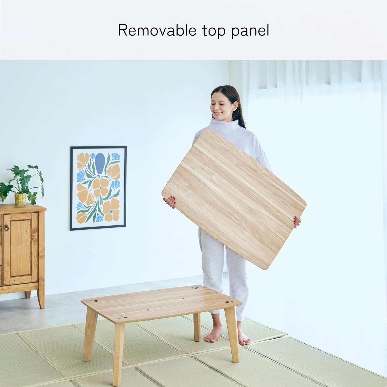 US-KLY Kotatsu Heater Table Low-Lying Dining and Work Desk(Square W29.5 xD29.5 xH15.4 Inchies,NA)