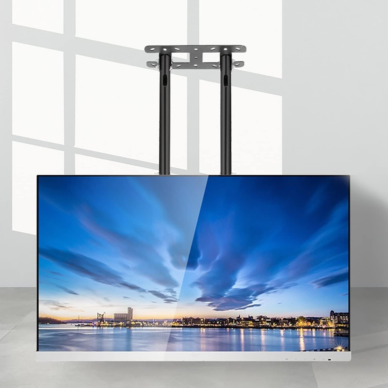 Support TV de plafond bipolaire inclinable à inclinaison variable pour écran géant