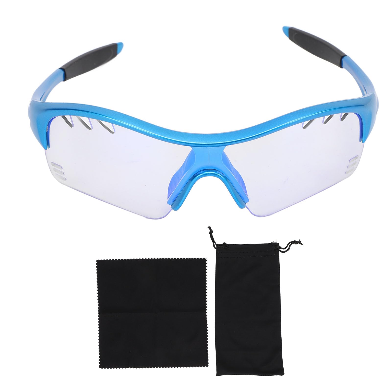 RiToEasysports Kids Sport Glasses, Lightweight Kids Boys Girls Photochromic Glasses Goggles for Running Mountaineering (Blue Frame+Color Changing Blue)