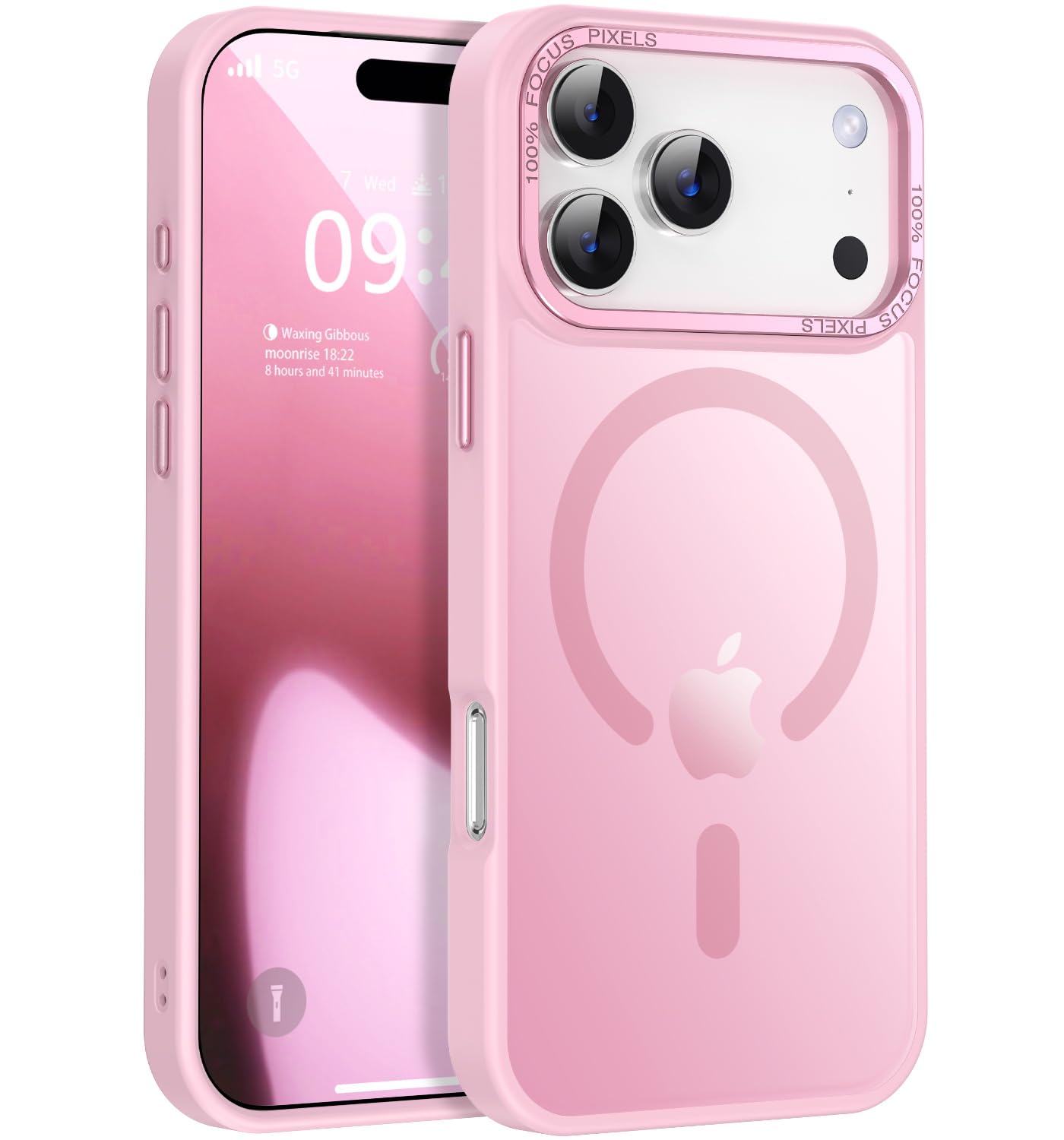 Newfuture Strong Magnetic Compatible with iPhone 17 Pro Case [13 FT Military Drop Protection] [Compatible with Magsafe] Slim Translucent Matte Shockproof with Anti-Fingerprint Phone Case, Tender Pink — view 214