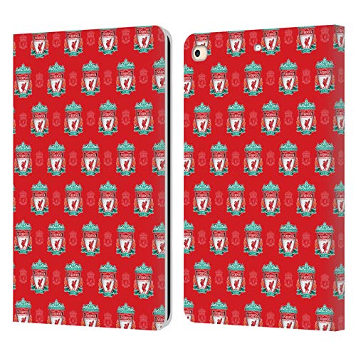 Funda iPad 9.7 Liverpool FC de cuero con patrón de Liverbird para aficionados de corazón