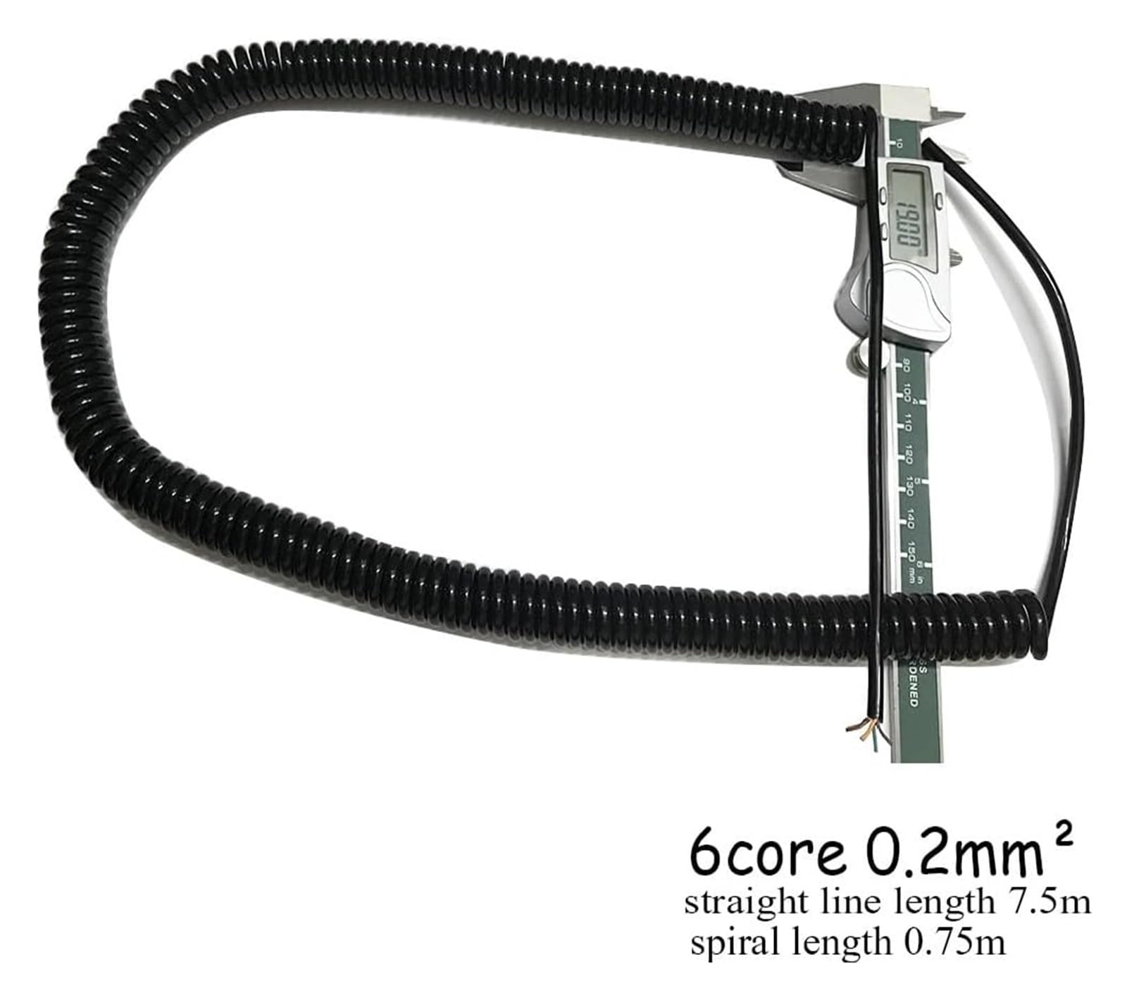 Cavo telefonico Cavo di Rete Flessibile a Spirale, Cavo di Rete a Spirale a 6 conduttori da 0,2 mm2, Cavo Dati a Spirale, allungabile da 1 a 3 Metri(Stretch 3 Meter)