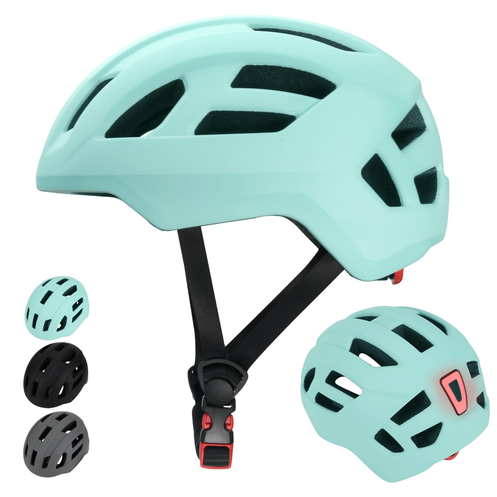 LIRENGUI Kinderfahrradhelm mit licht für Jungen Mädchen Jugendliche, Wiederaufladbares Sicherheits Rücklicht, Verstellbarer Leichtem Fahrradhelme für Multi-Sportarten