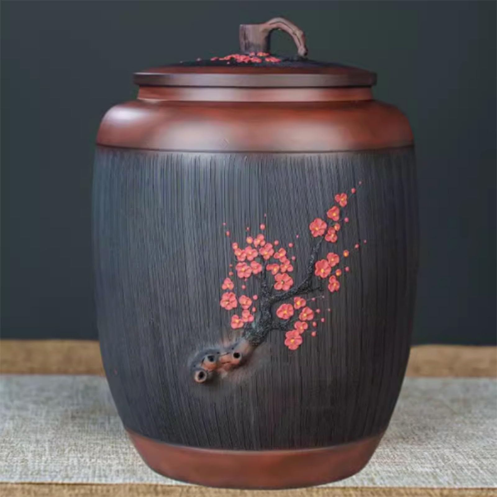 IXTREGZJKM Rice Bin, Rice Box, Rice Jar, Ceramic Rice Jar with Lid, Sealed Bulk Food Storage, Grain Dispenser, Rice Container, Ceramic Rice Storage Container, Flour Barrel, Coffee Jar, Food Sealed Jar