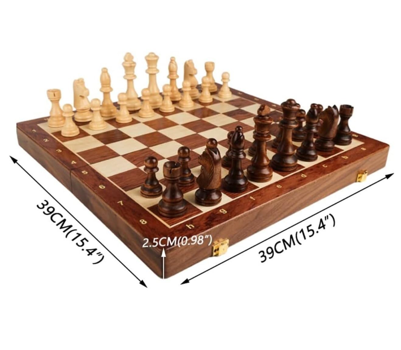 Figurki Szachowe Z Szachownicą Szachy Szachownica Z Litego Drewna Wysokiej Klasy Składane Pudełko Do Przechowywania Szachownica Specjalna Do Gry W Szachy Spotkanie Towarzyskie(39cm)