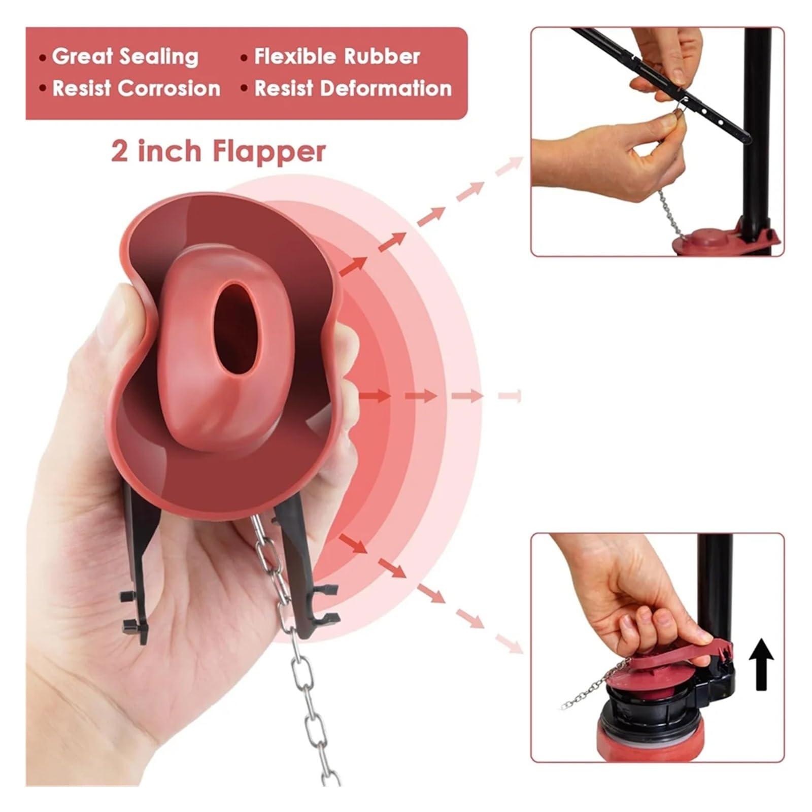 Fluxómetro manual para inodoro Juego De Repuesto Válvula Llenado Inodoro Universal Con Descargador Y Aleta 2 Pulgadas