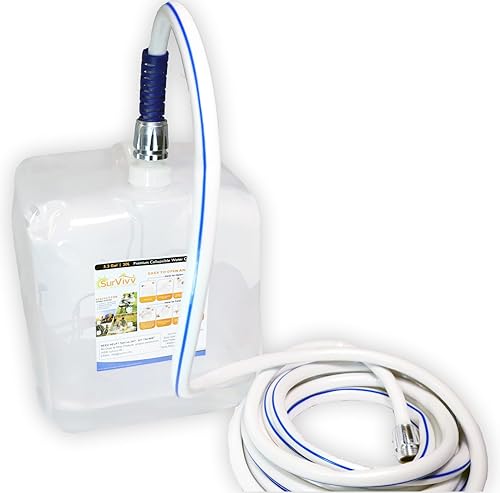 Miniatura 3 de WaterStorageCube 2 accesorios de conexión de manguera para cubos y bolsas plegables de agua, plástico de grado alimenticio, se adapta a mangueras de