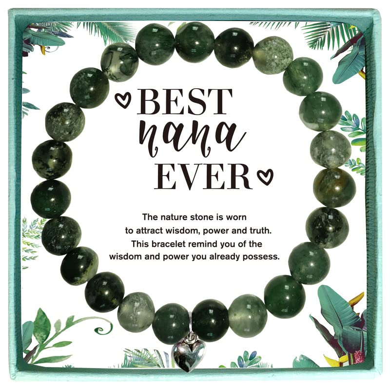 Image of Nana Gifts from Grandkids Nana Birthday Gifts Best Nana Ever Bracelet Grandma Gift for Mothers Day Bracelet Mothers Day Gift Christmas Gift Green