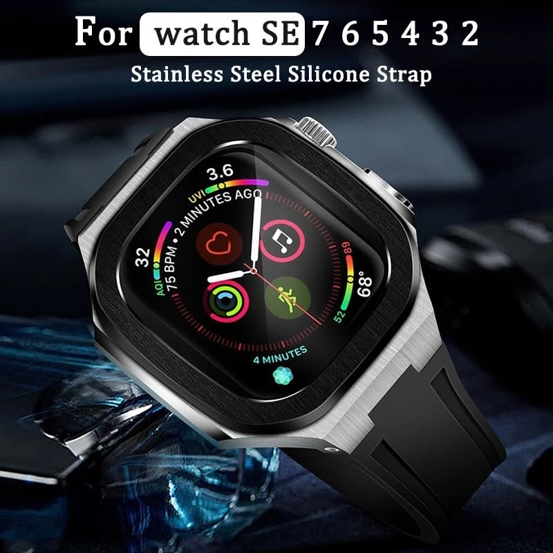 Kit bracelet luxe acier inoxydable pour Apple Watch 45mm agate d'exception - 3