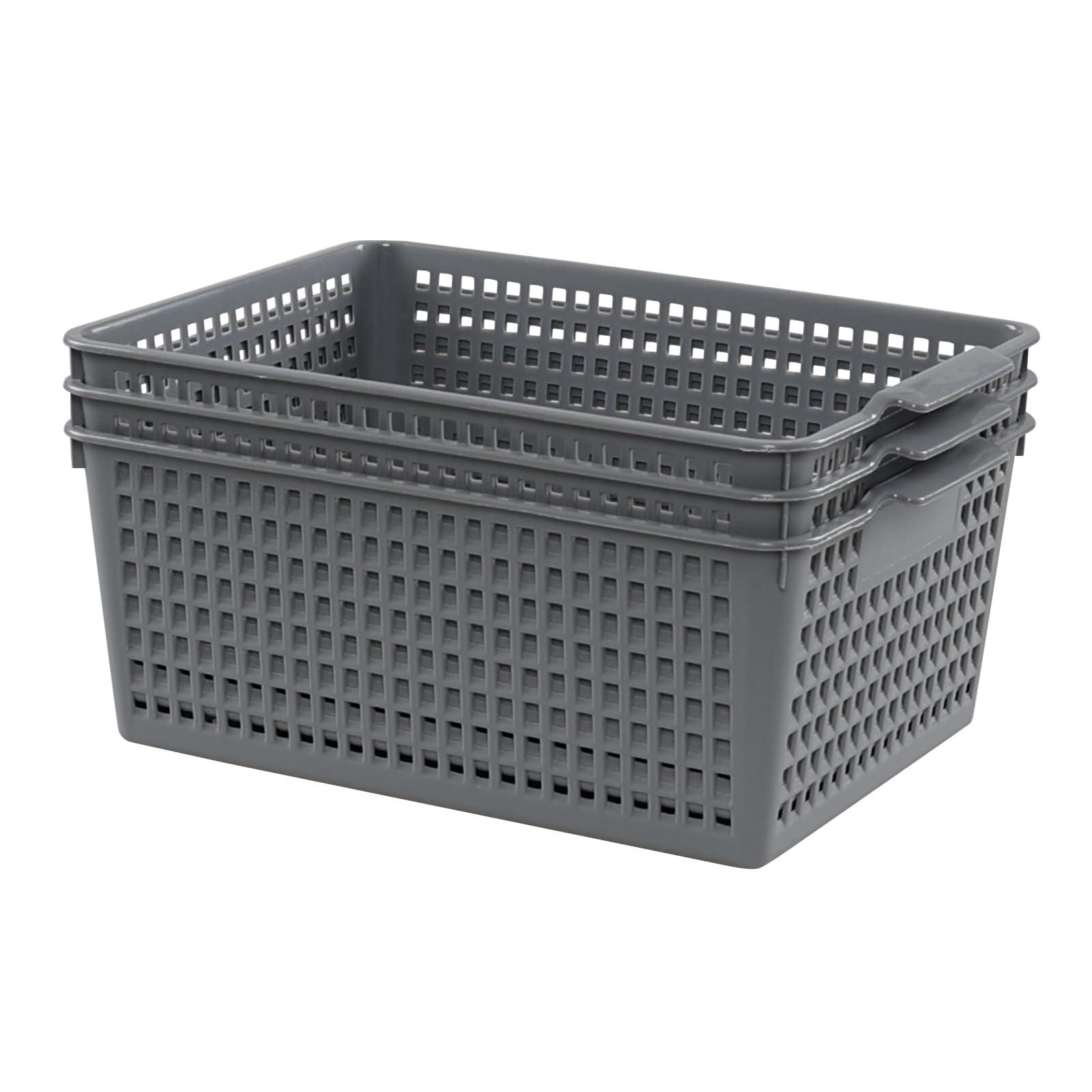 Panier de rangement pour cuisine et placard Yuright gris en lot de 3