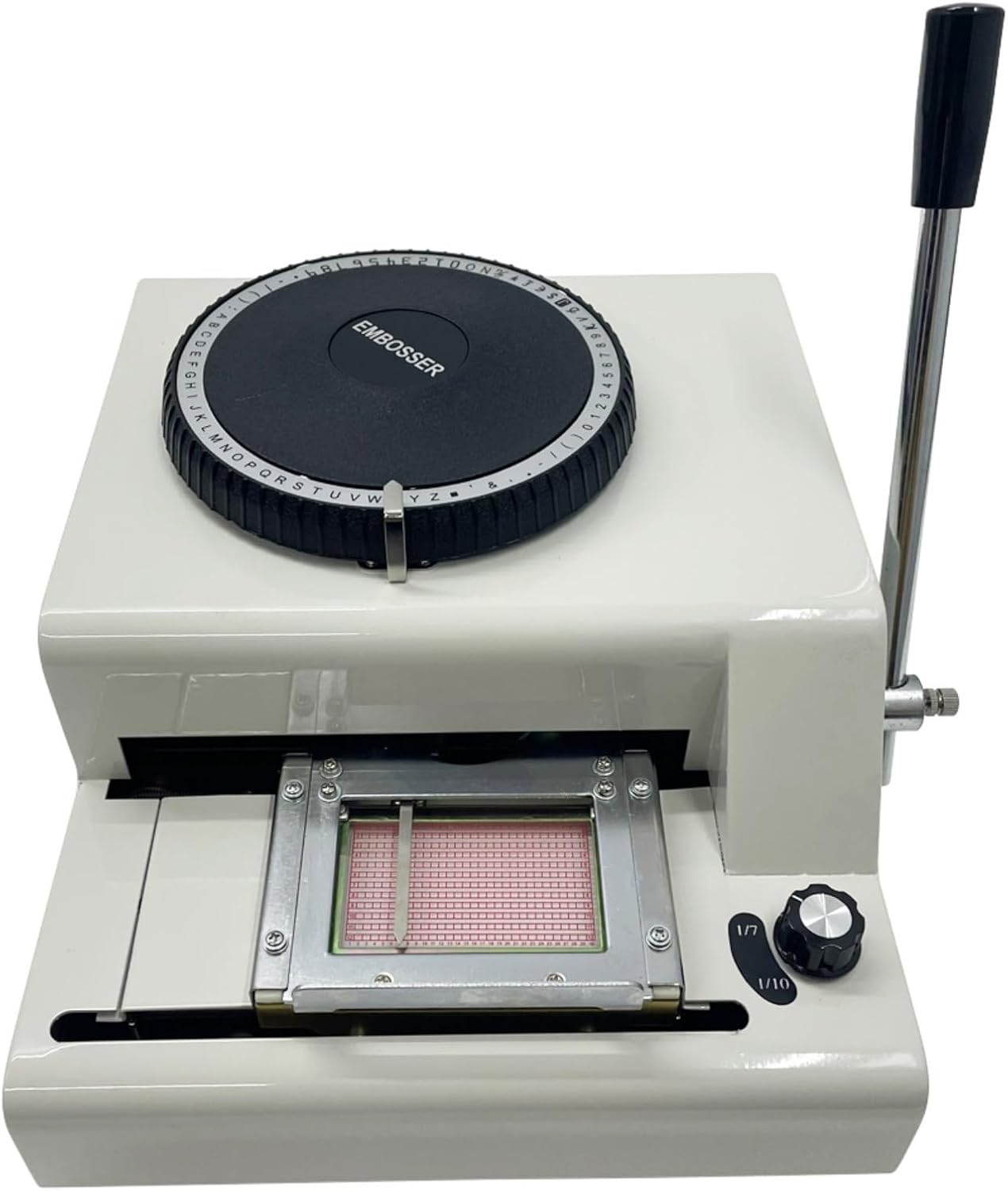 BEILOCKERY Manual PVC Card Embosser, 71 Characters Handheld Card Imprinting Machine for Raised Letters/Numbers, PVC Embossing Stamping Machine Code Printer