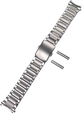 316L Stainless Steel 18mm 20mm 22mm 24mm Watch Band, Silver 2tone Gold Oiyster Flat Curved End Folded Watch Band Bracelet Strap