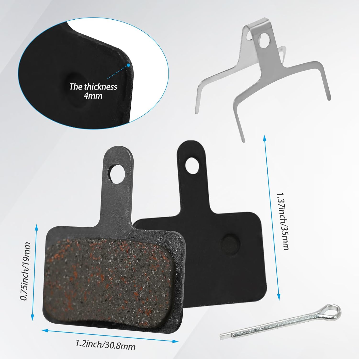 4Pairs Bike Disc Brake Pads Set (Semi-Metallic&Resin) Mountain Bike Brake Replacement Pads Compatible with TRP Tektro Shimano Deore Br thumbnail