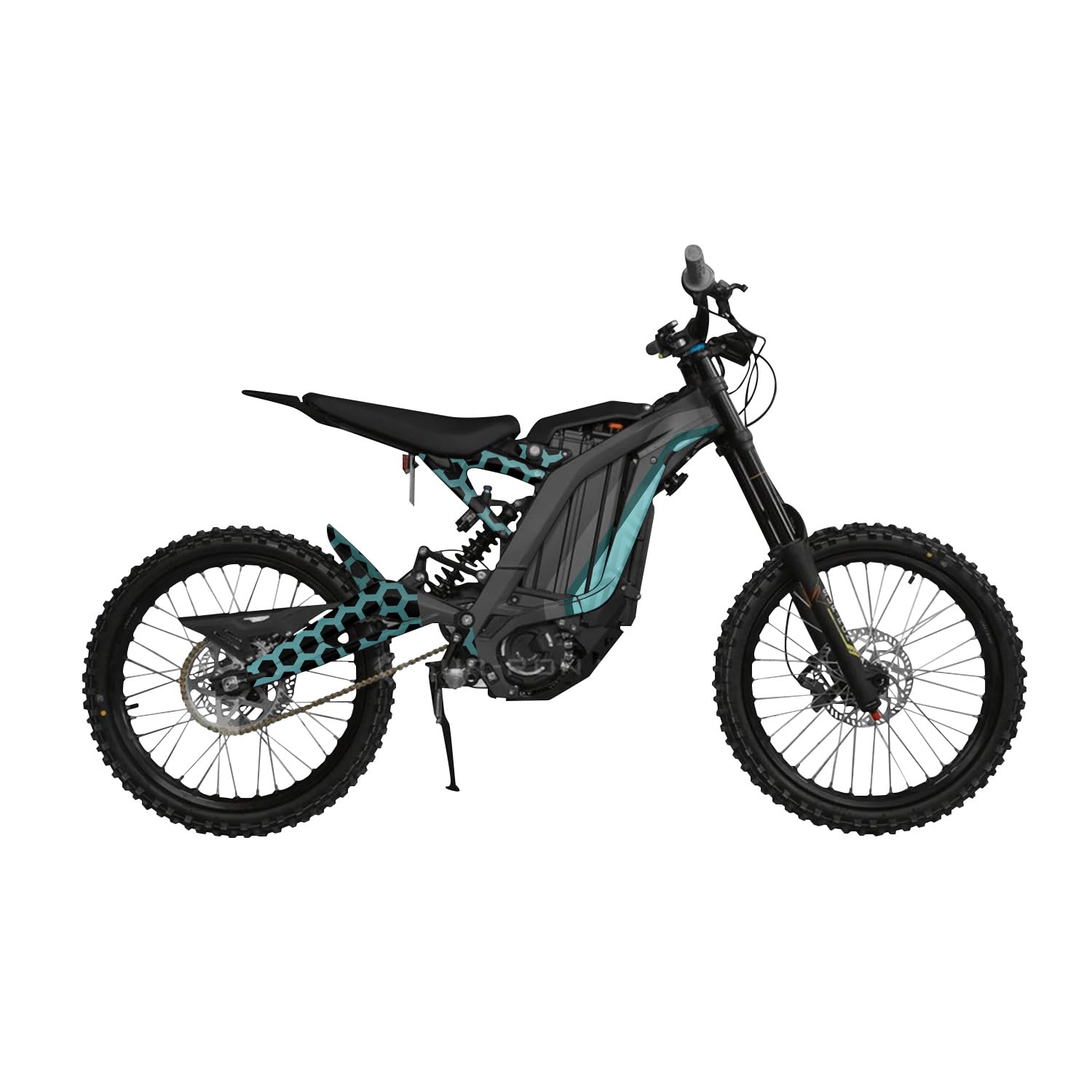 Surron Light Bee Graphics Kit Wrap - Hex Cyan - Sur-Ron Skin - Premium 3M Vinyl Protective Wrap Decal Cover - Easy to Apply | Crafted in The USA by MightySkins