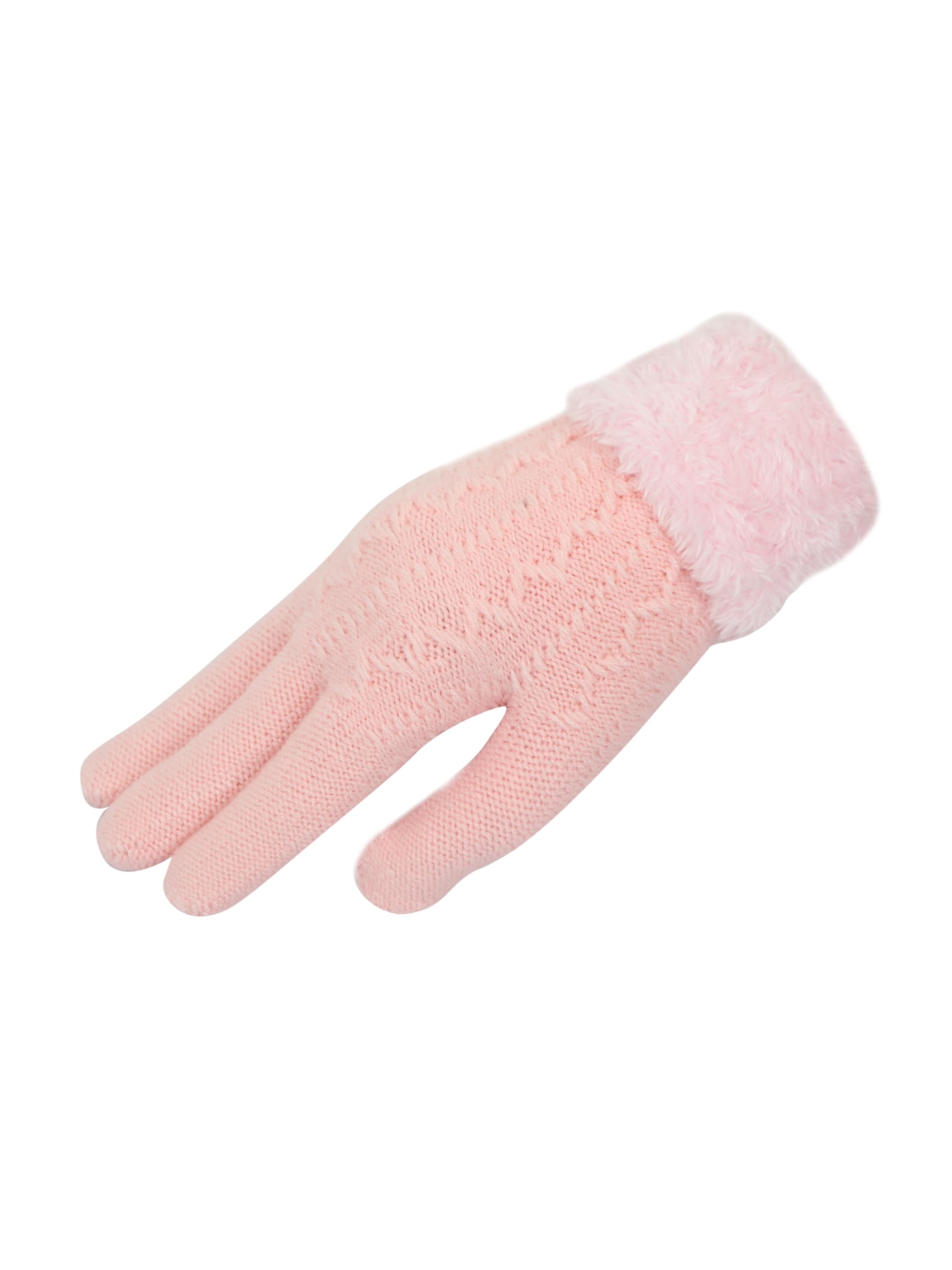 FabSeasons Acrylic warm Woolen Winter dotted print knit cold weather fleece wool Gloves for Boys & Girls, fits for 7-14 years - Image 4 thumbnail