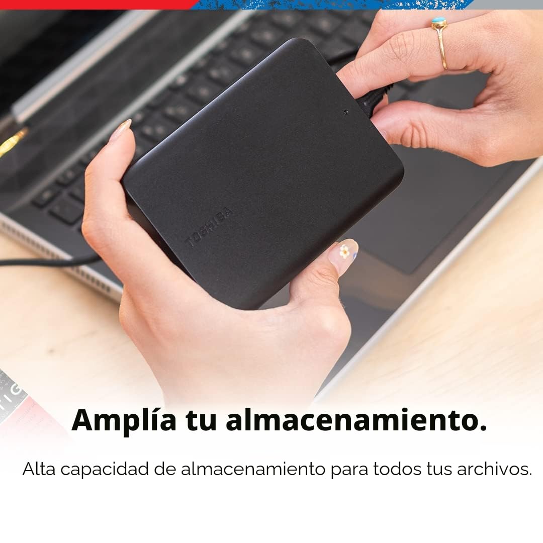 TOSHIBA Canvio Basics HDTB510XK3AA - Disco duro externo portátil de 1 TB USB 3.0, color negro