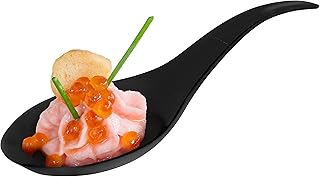 Tear Drop Tasting Spoons - Appetizer Spoons - Tasting Spoons -50 count- Disposable Black Plastic - Ideal for Appetizers, Desserts, Dips, Sauces and More!