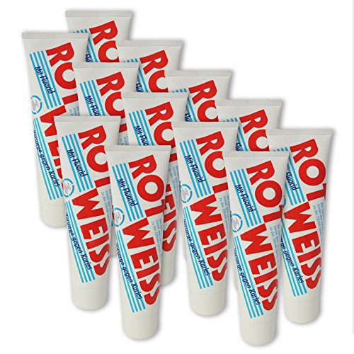 12er Pack Dental Zahncreme Rot Weiss  12 x 100 ml  Zahnpaste Zahnpasta Zahnpflege