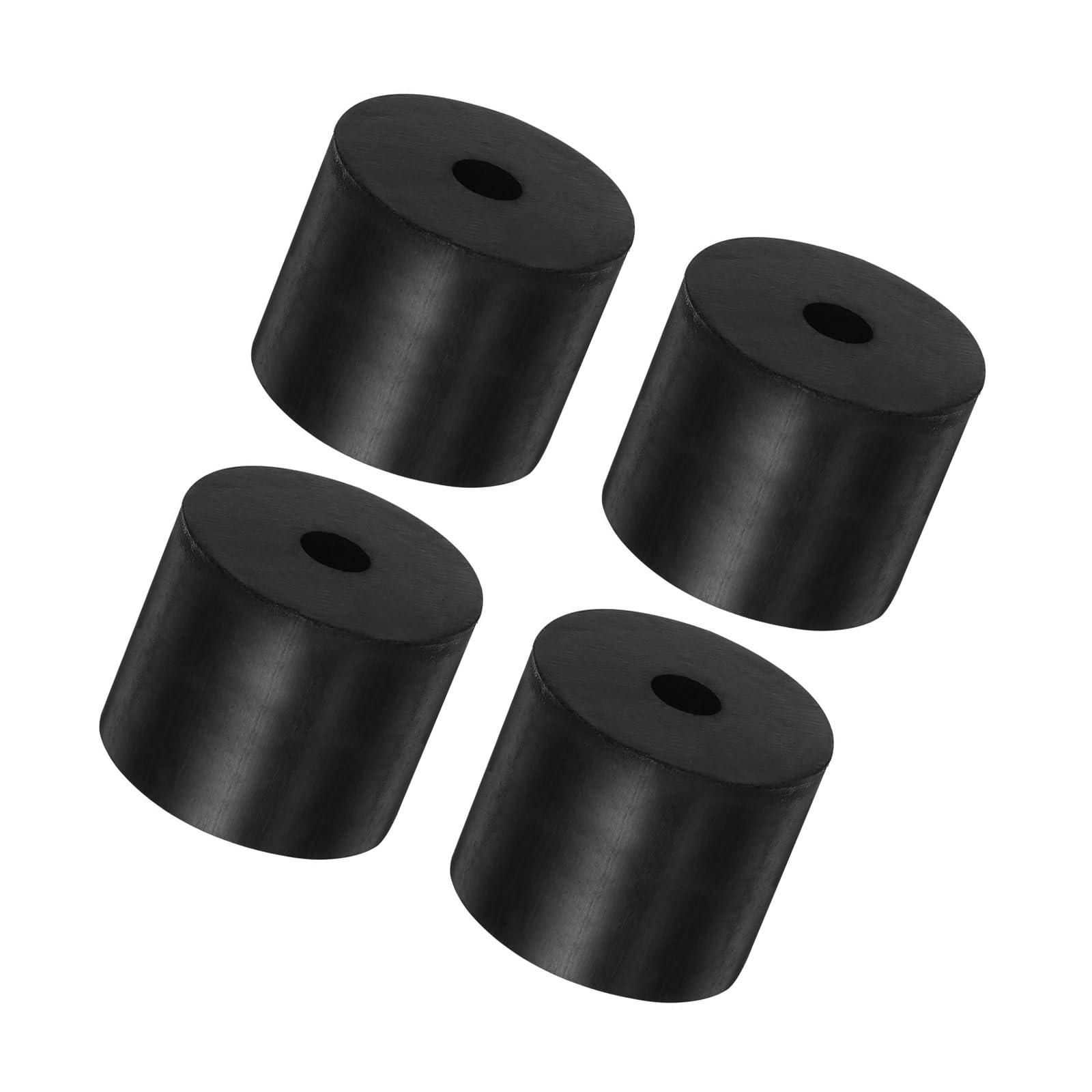 Unifizz 4PCS Rubber Spacer 1.57 Inch OD 0.3 Inch ID 1.57 Inch Thick Neoprene Round Anti Vibration Isolation Pads Isolator Rubber Washers Bushings for Home Cars Boat Accessories Black