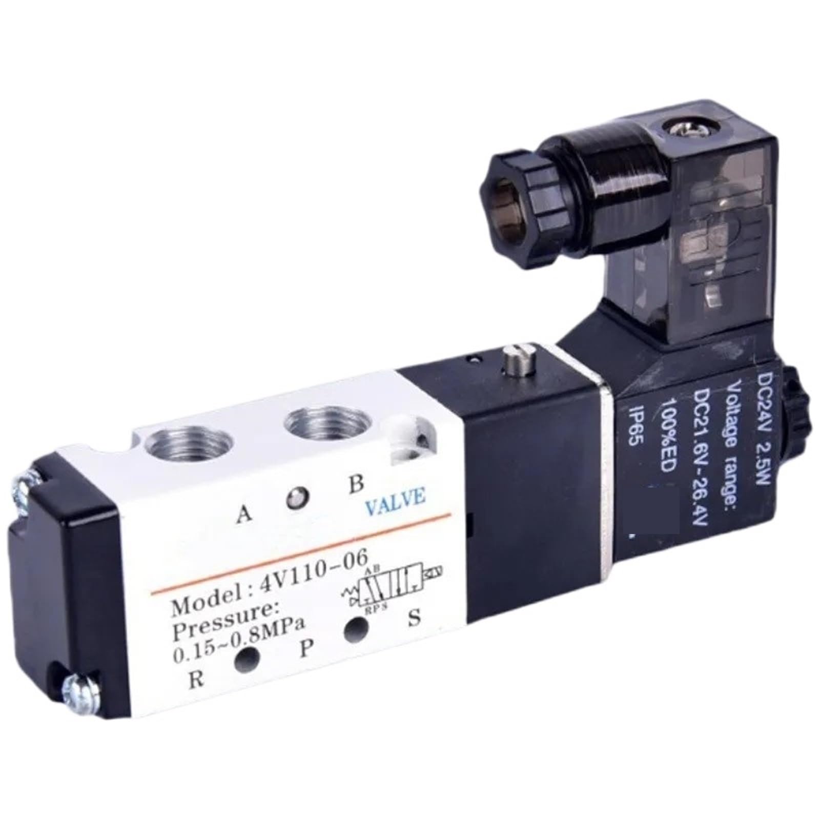 1 szt. 4V110-06 1/8 Standardowy zawór elektromagnetyczny powietrza z gwintem rurowym 5-drożny port 2 pozycje gazowe pneumatyczne elektryczne zawory magnetyczne DC12V 24V 110 V220V napięcie cewki (drut